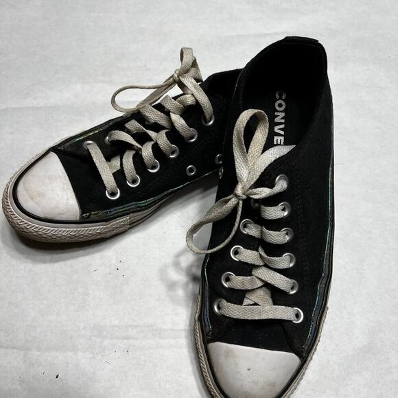 Converse, All Star, black, lace up, fashion sneakers, women's size 8 - Picture 3 of 8